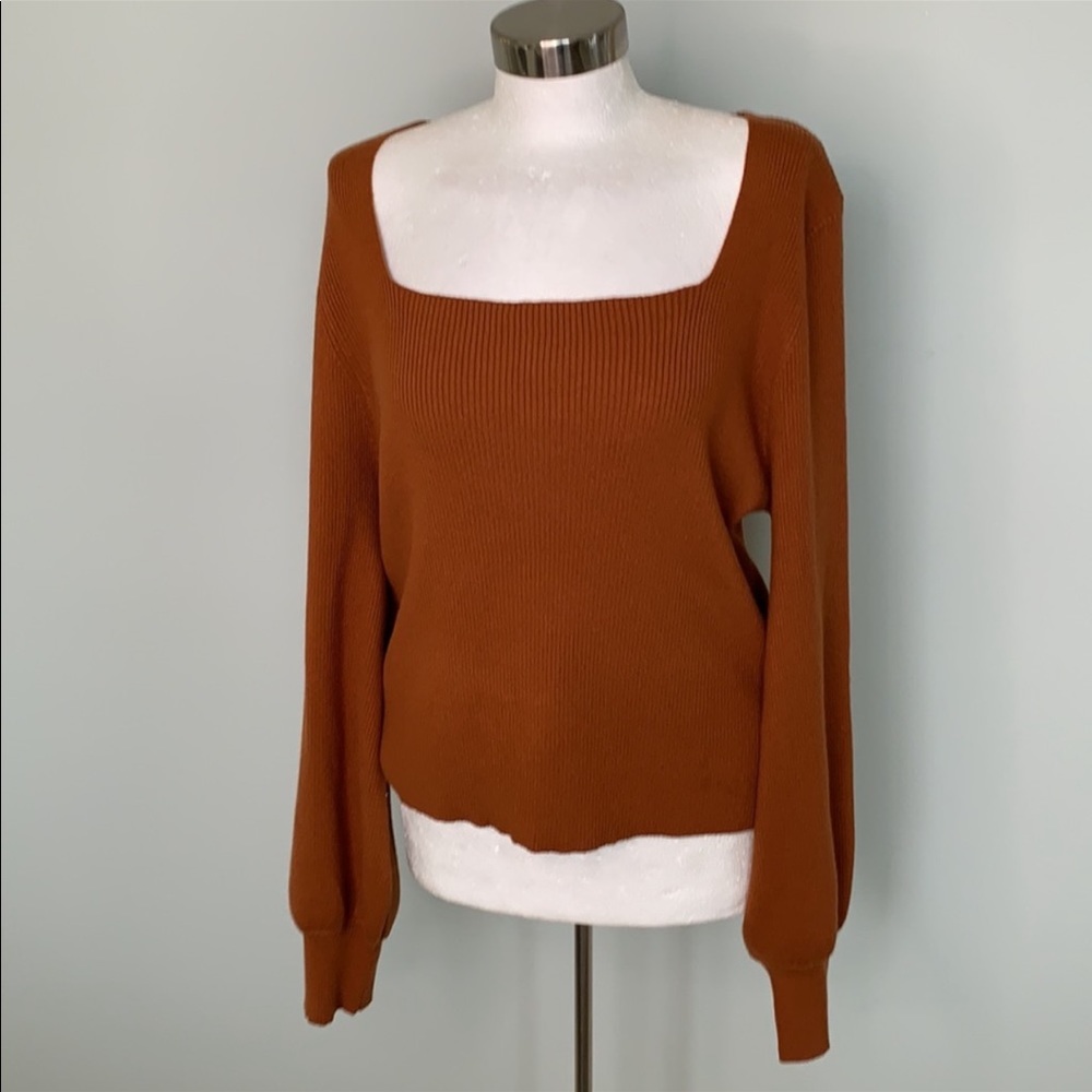 Gibson Latimer Nwt Rust Square Neck Long Balloon … - image 6